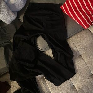 Black leggings flare cut